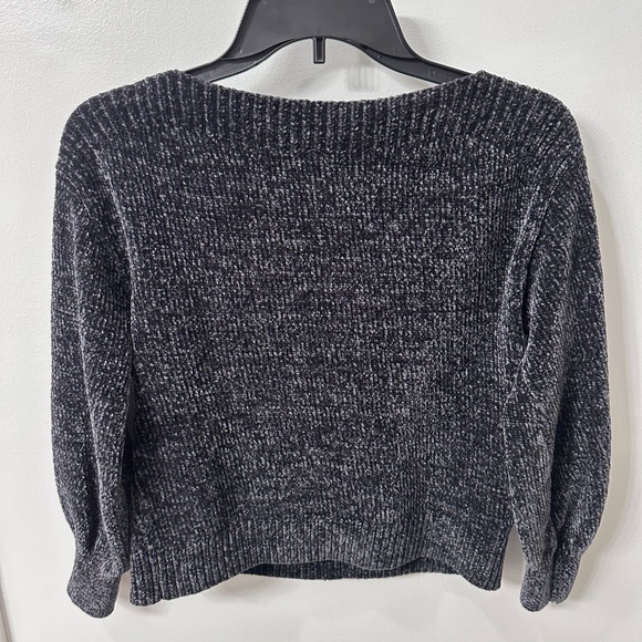 Tommy BAHAMA Charcoal Black Chenille Boatneck Crop Sweater Size Medium - Picture 4 of 9
